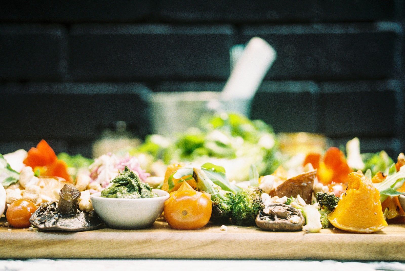 selective focus photography of tray of food